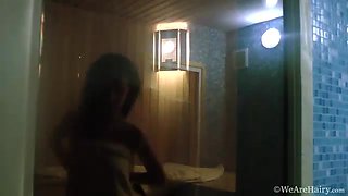 Hot Hairy girl Efina takes a dip in the pool - WeAreHairy