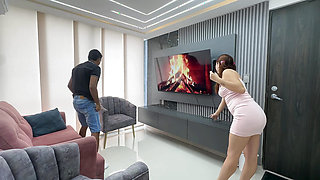 I Suggest Karaoke to My Big Ass Latina Stepsister so We Don't Get Bored and She Ends up Swallowing My Huge Juicy Cock