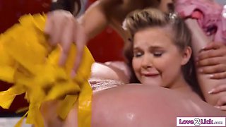 Rival Cheerleaders Licking In Lockerroom - Petite Blonde, Eliza Ibarra And Coco Lovelock