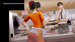 Waifu Academy adventure featuring a hot blonde teacher with big natural tits and a storyline