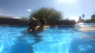 Pregnant Sex in the Pool Outside