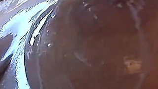 Busty MILF Sharon Pink in the Kitchen washing dishes then I come to disturb her ... she spitting milk on her tits and masturbate
