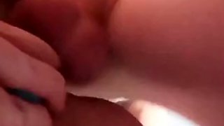 Anal virgin gets surprise cum after pussy pounding