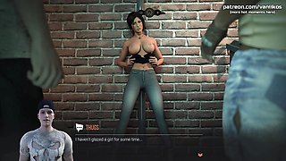 Big Tits Tomb Raider Lara Croft Babe Sucks A BBC And A Big White Cock. Hot Interracial Double Blowjob - Croft Adventures - #3