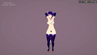 Busty Raiden Shogun Phut Hon Sexy Dance Hentai Animation