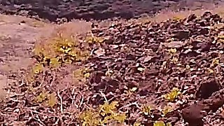 Couple Is Hiking Naked Near the Coast