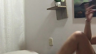 I fuck my girlfriend with a harness until she comes.