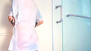 Wet T-Shirt Try-On Haul with a Stunning Tattooed Babe