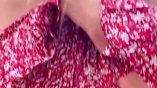 Babe from the woods is happy to show her freshly creampied asshole