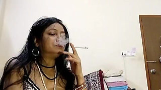 Indian Desi Bhabhi Enjoy Sec with Sex Toy, Smoke Cigarette, Hot Boobs Nippal Small Size Pussy