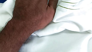 Married aunty showing her cute pussy in bed with her colleague