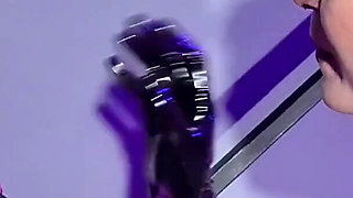 Rubber dolly fed three old cold condoms of cum