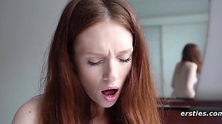 Fiery Redhead Fingers Herself and Moans with Her Magic Wand in Bed