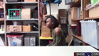 Slender ebony shoplifting teen got punished for stealing