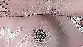 Devar Hands Moved Expertly Over Her Curves, Spanking Her Bigboobs and Pinching Her Nipples with Oil Massage