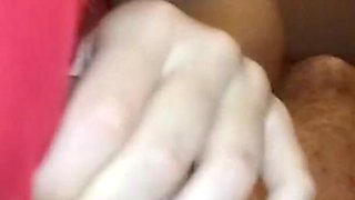 Encasement red nylon blowjob