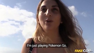 I found her on a nudist beach and screwed her - faux cop