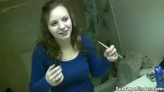 Hot teen stripping off in POV