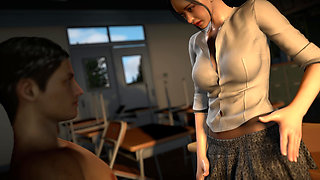 Beautiful Korean teacher, big breasts slutty - 3D Animation 4K