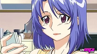 Hot Japanese MILF Threesome - Uncensored Hentai Sex with Big Tits & Creampie