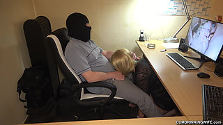 Swallowing Three Loads in the Office
