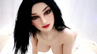 Fetish video of a good looking sex doll with shaved pussy