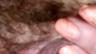 Hot Housewife, While Washing Dishes, Decided to Masturbate Her Hairy Pussy