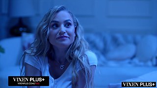 Beautiful girls Skye Blue and Blake Blossom fulfill their horny lesbian fantasies