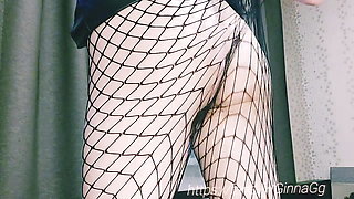 Stepaunt with Glasses and Fishnet Tights Is Flirting with You and Teasing You