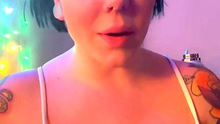 Glamour babe with big boobs masturbates in lingerie