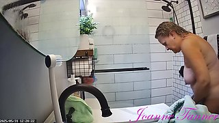 Found Hidden Cam Footage of My Mom Mrs. Joanne Tanner the Real Public Schoolteacher in the Shower on my Dad's Computer 5
