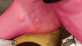 Sensual Dangling & Shoeplay in Pink Pantyhose - Loafers & Clogs