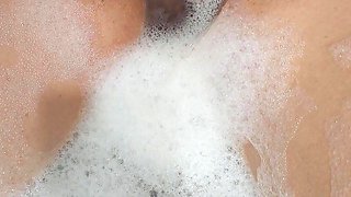 Bubble Bath Dildo Playing