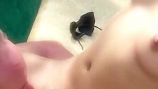 A Fuckable Asian Sweetie Gets Her Cunt Eaten Outdoors by the Pool by a Guy