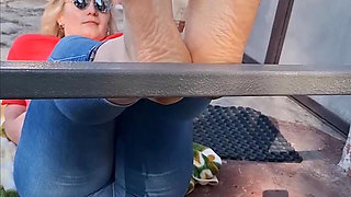 Amateur BBW Big and Chubby Feet Tease
