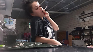 Sexy PAWG Smoking Cigarette