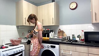 I am a cute baker only wearing apron