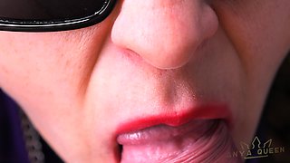 543 Extreme Close-up Asmr Lipstick Blowjob From Playful Slut Anya