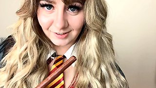 Hot babe with perfect big boobs taking shower