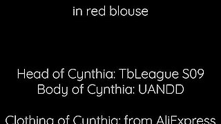 Cynthia in Red Blouse - Undressing