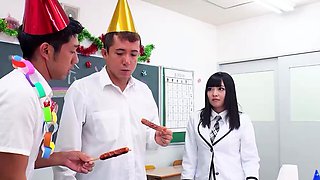 Virgin Boy and his best Friend tricked petite Japanese Girl