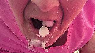 Omg U Came All Over Me Face N Tits Covered What a Horny Mommy