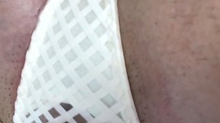 Glamour babe with big boobs masturbates in lingerie