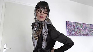 2 Elegant Silk Headscarves Worn with and Without Glasses