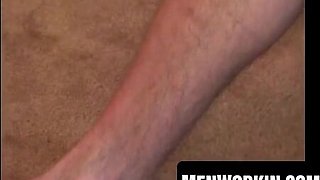 Elderly man jacks unshaved fat salami alone with passion