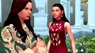 Young Indian girl gets down with her aunty in the kitchen