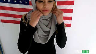 Slutty Slim Muslim Beauty Enjoys Her Personal Coach's Boner & Eats His Cum