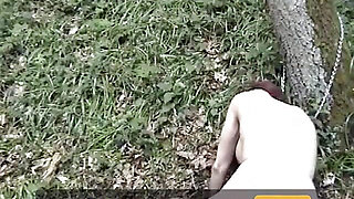 Busty redhead dominated and fucked hard outdoor from her punisher