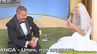 Wedding dress bride pussylicked playing game
