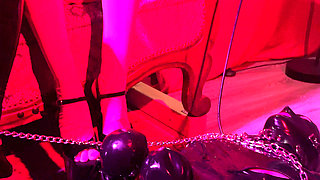 Rubber & Ava Fetishart Give Perv a Latex Footjob Part 1